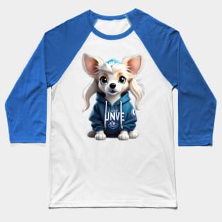 Chic in Blue: Whiskers the White Chihuahua's Enchanting Disney Tale! Baseball T-Shirt